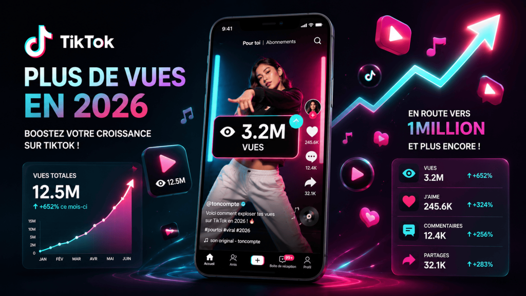 augmenter vues tiktok 2026